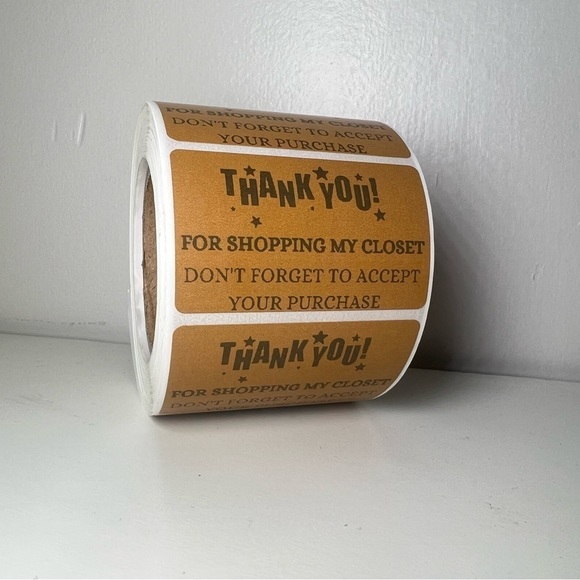 Thank You for shopping my closet 2" Stickers labels (100 roll ) NWT - Picture 2 of 6